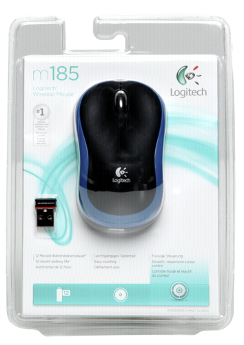 Logitech M185 Cordless Notebook Mouse USB black/blue