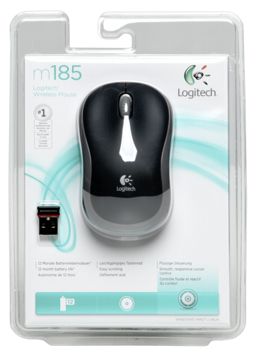 Logitech M185 Cordless Notebook Mouse USB black/grey