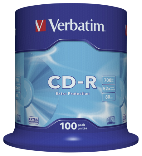 Verbatim CD-R 80 700MB Data Life Cakebox 1x100