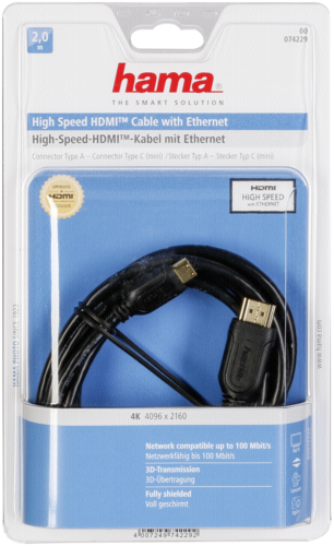 Hama High Speed HDMI Cable to mini HDMI Ethernet 2m