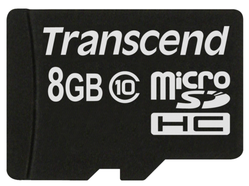 Transcend microSDHC Card 8GB Class 10 + Adapter