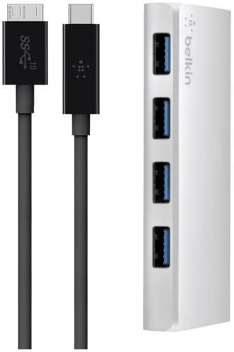 Belkin 4 Port Hub with USB-C Cable USB 3.0