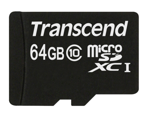 Transcend microSDXC 64GB Class 10 + adapter