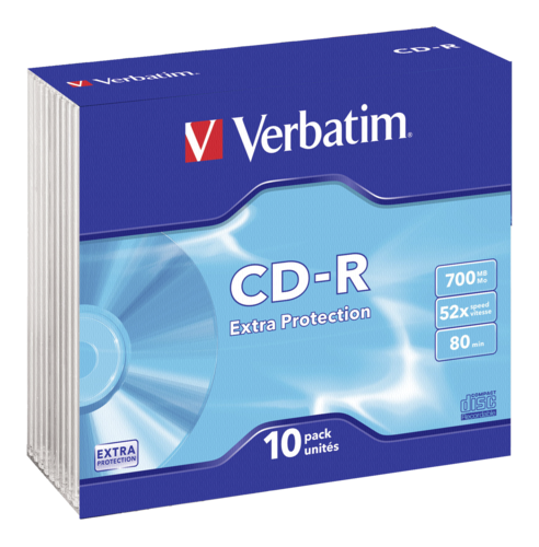 Verbatim CD-R 80 700MB Data Life Slim Case 1x10