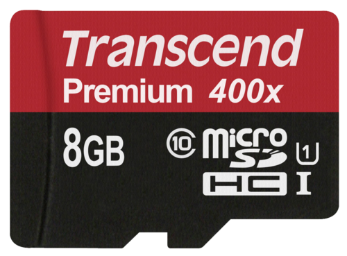 Transcend microSDHC 8GB Class 10 UHS-I 400x + Adapter