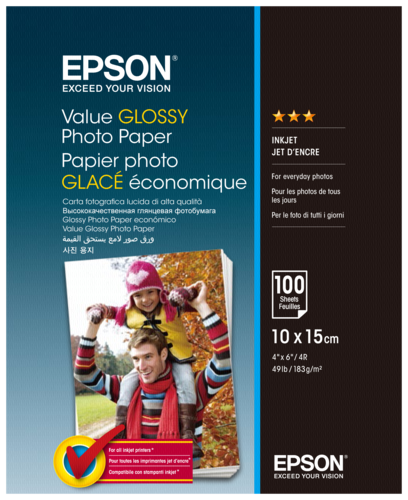 Epson Value Glossy Photo Paper 10x15cm 183g (100 sheets)