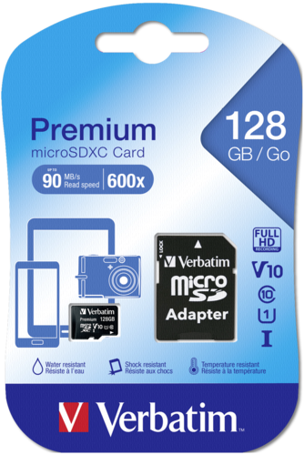 Verbatim Premium microSDXC 128GB V10 + adapter
