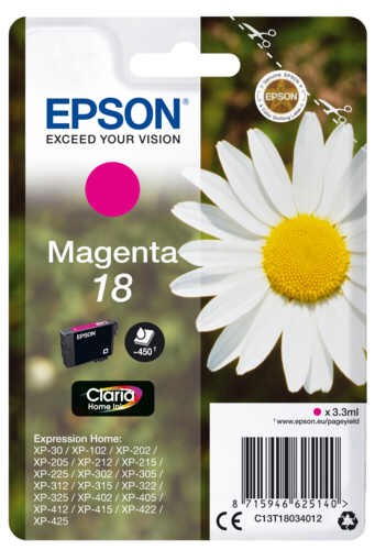 Epson Cartridge T1803 Claria Magenta