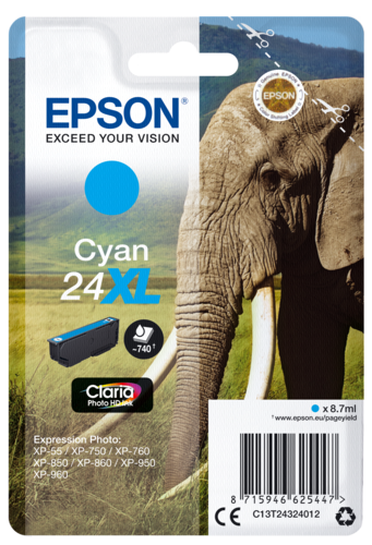 Epson Cartridge T2432 Claria Photo HD Cyan XL