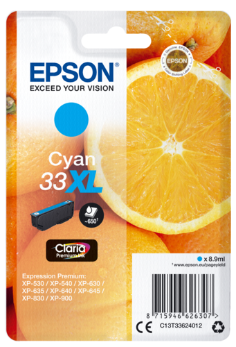 Epson Cartridge T3362 Claria Premium Cyan XL