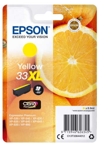 Epson Cartridge T3364 Claria Premium Yellow XL