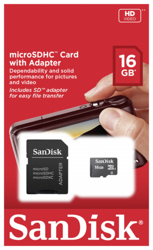 SanDisk Imaging microSDHC 16GB + Adapter
