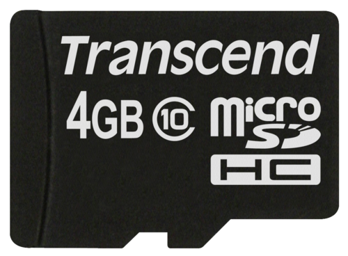 Transcend microSDHC 4GB Class 10 + adapter