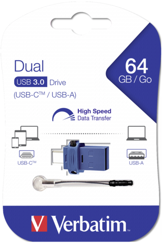Verbatim Store n Go 64GB Dual Drive USB 3.0-USB C