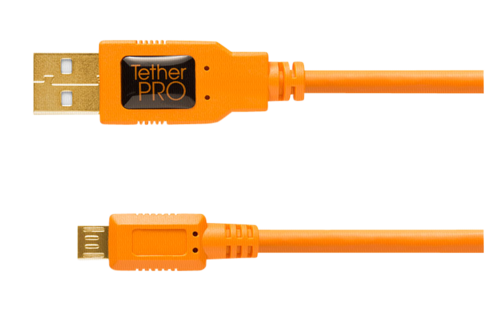 Tether Tools TetherPro USB 2.0 A Male to Micro B 5-pin 4.6m orange