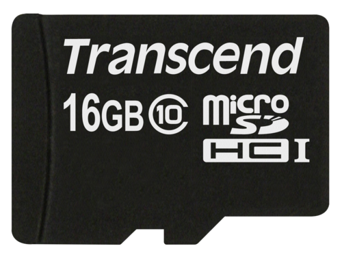 Transcend microSDHC Card 16GB Class 10 + Adapter