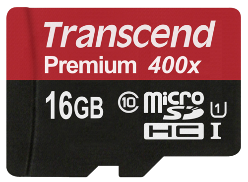 Transcend microSDHC 16GB Class 10 UHS-I 400x + Adapter