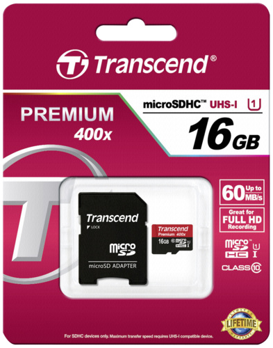 Transcend MicroSDHC Karte   16GB