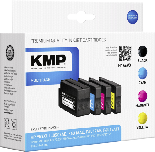 KMP H166VX cartridge HP953XL Multipack BK/C/M/Y