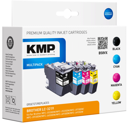 KMP B58VX Promotion Pack BK/C/MY/Y for Brother LC-3219VALDR