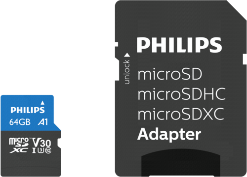 Philips microSDXC 64GB UHS-I V30 + adapter