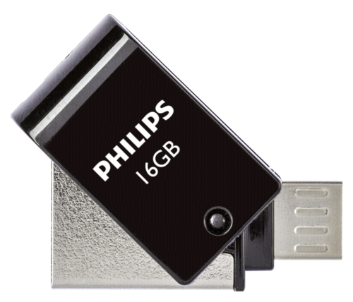 Philips 2 in 1 OTG 16GB microUSB + USB 2.0 Black