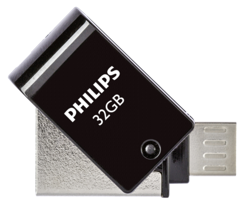 Philips 2 in 1 OTG 32GB microUSB + USB 2.0 Black
