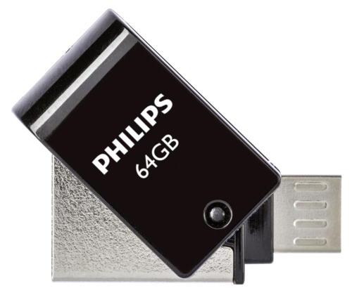 Philips 2 in 1 OTG 64GB microUSB + USB 2.0 Black