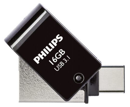 Philips 2 in 1 OTG 16GB USB C + USB 3.1 Black