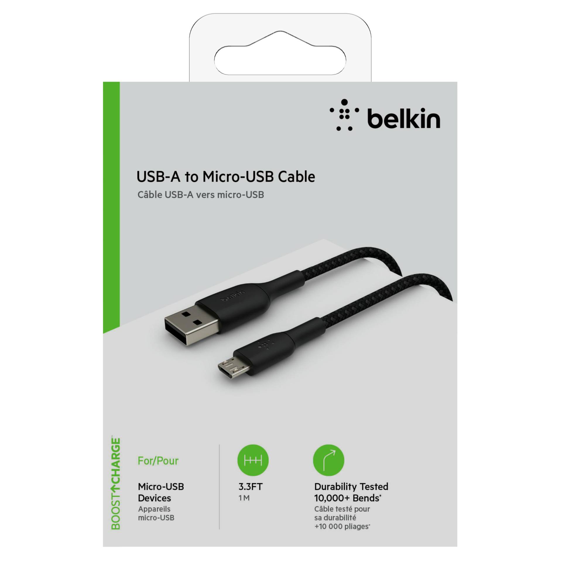 Belkin USB A to micro USB B cable 1m black