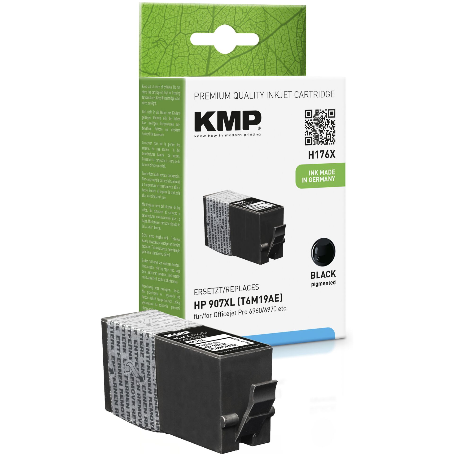 KMP H176X ink cartridge black for HP T6M19AE 907XL